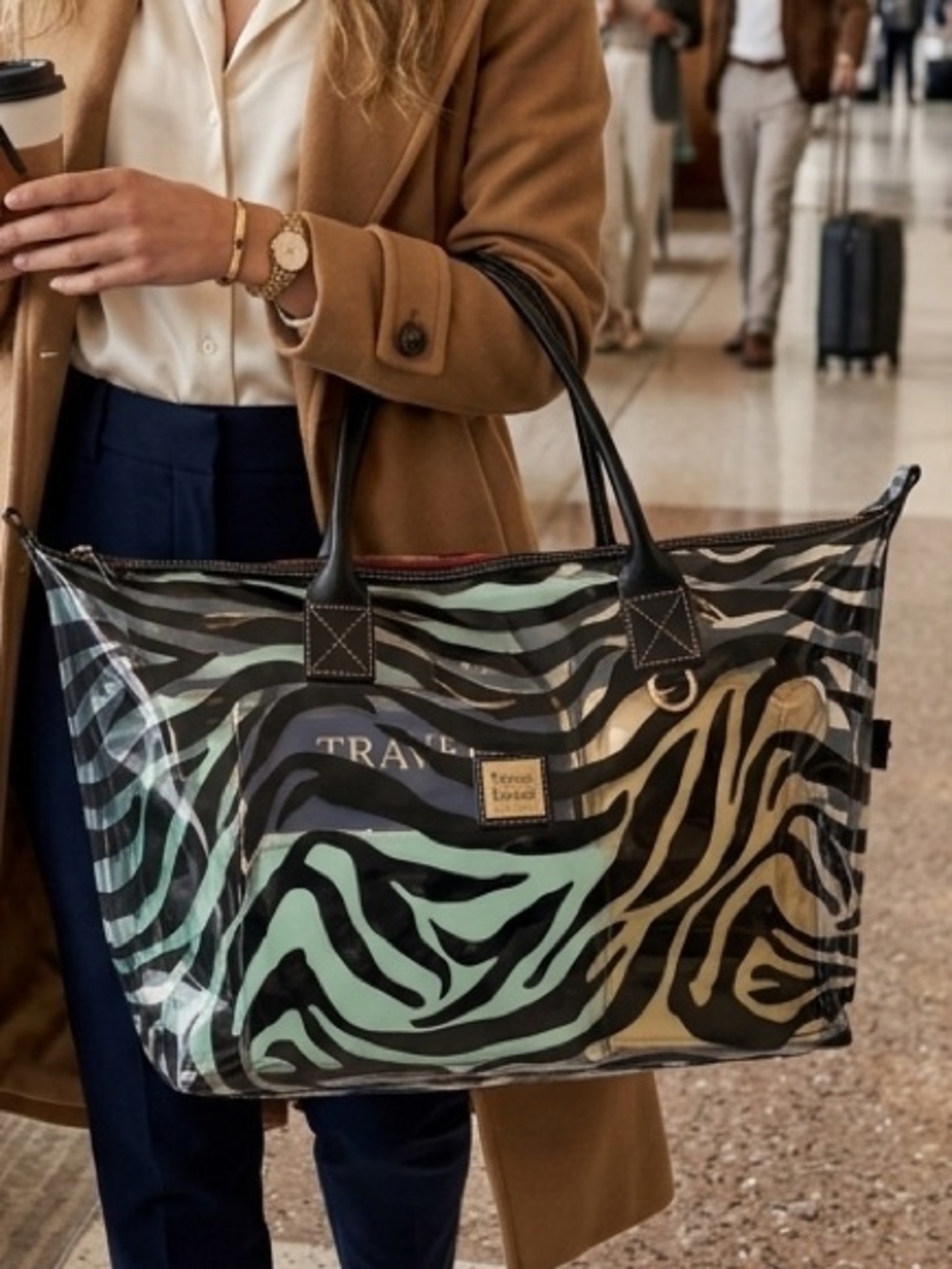 Dooney & Bourke Zebra-Print Travel Tote